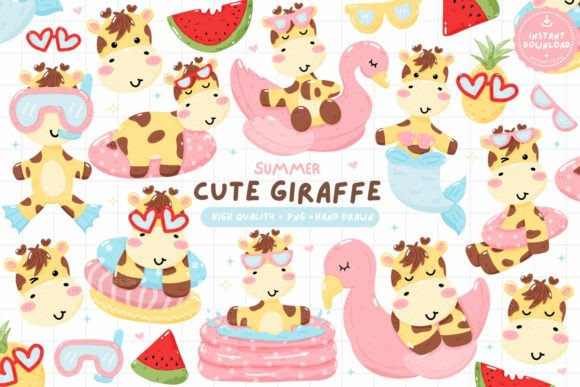 Download Cute Giraffe Summer Clipart Giraffe PNG - Cute Collection
