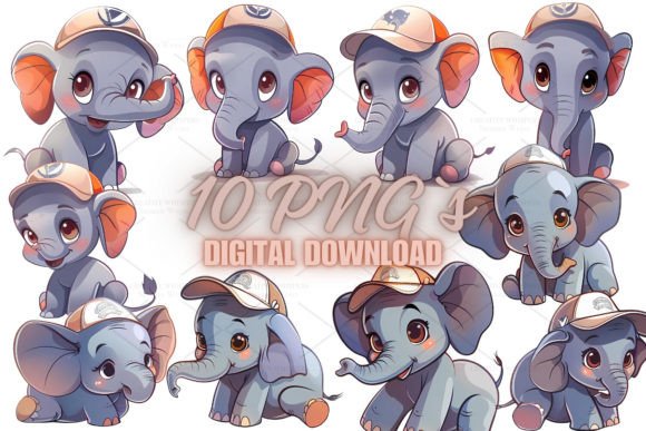Download Cute Elephant Clipart Sticker, PNG 5S-30 - Cute Collection