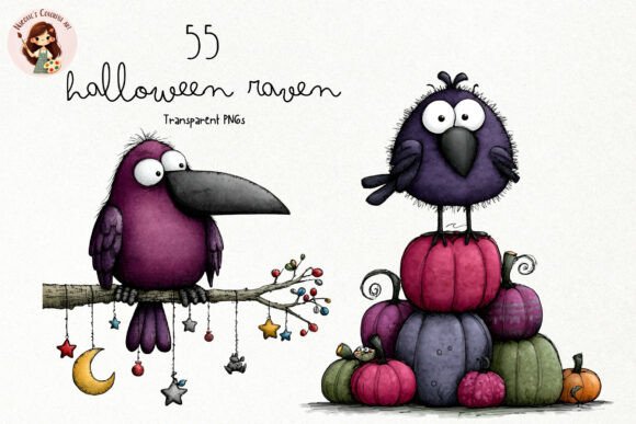 Download Cute Halloween Raven PNG Clipart - Cute Collection