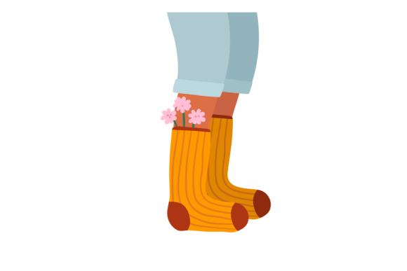 Download Legs in Warm Socks with Cute Flowers. Fo - Cute Collection