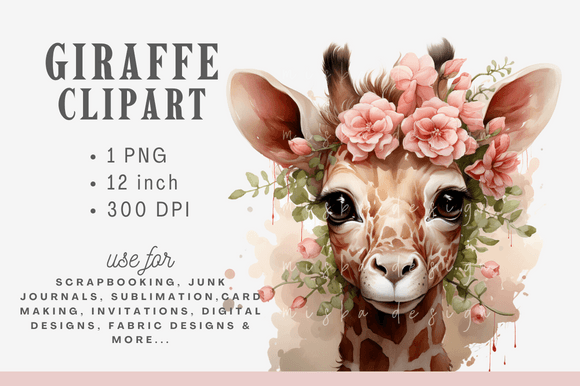 Download Floral Cute Baby Giraffe Watercolor - Cute Collection