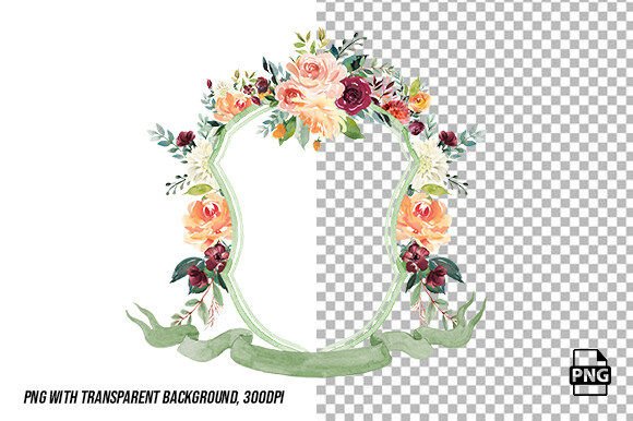 Download Watercolor Crest Peach Wedding PNG - Premium Resources