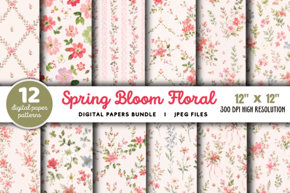 Download Spring Bloom Floral Pattern Bundle - Spring bloom Collection