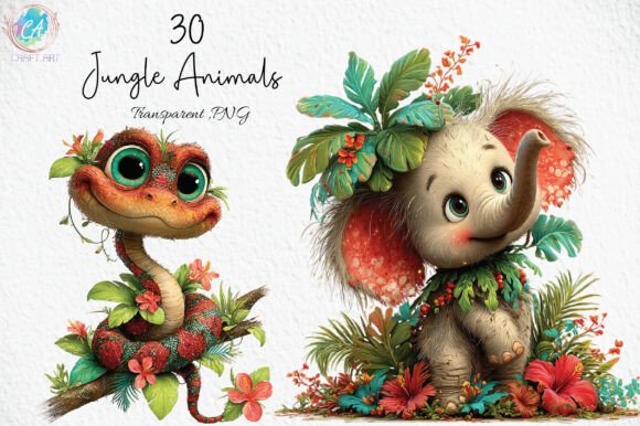 Download Cute Jungle Animals PNG Clipart - Cute Collection
