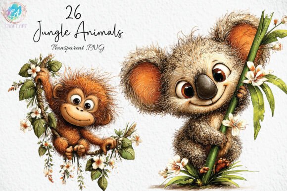 Download Cute Jungle Animals PNG Clipart - Cute Collection