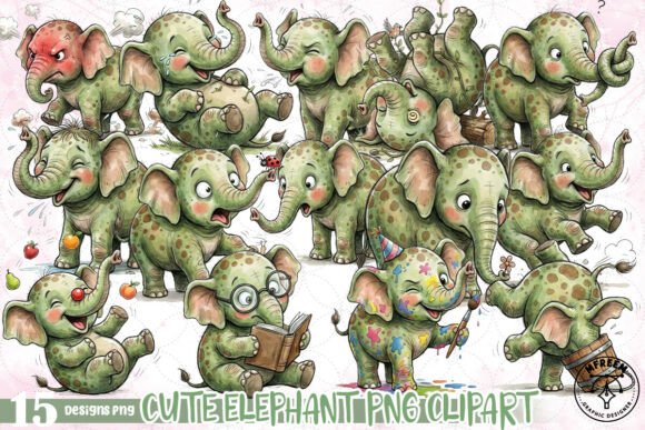 Download Cute Elephant PNG Clipart PNG - Cute Collection