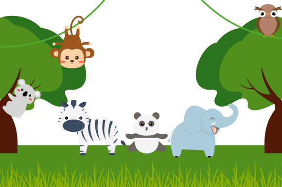 Download Cute Jungle Animals in Cartoon Style - Cute Collection