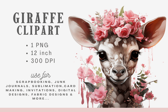 Download Floral Cute Baby Giraffe Watercolor - Cute Collection