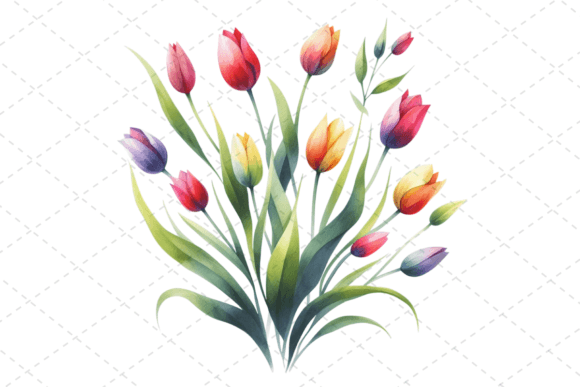 Download Tulip Watercolor Clipart - Spring Bloom - Spring bloom Collection