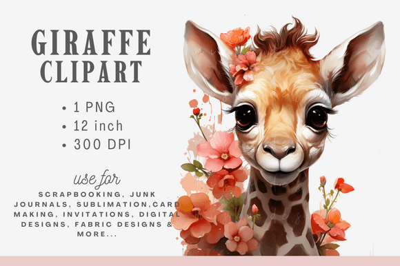 Download Floral Cute Baby Giraffe Watercolor - Cute Collection