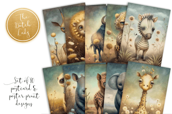 Download Cute Savanna Animals Postcards &amp; Prints - Cute Collection