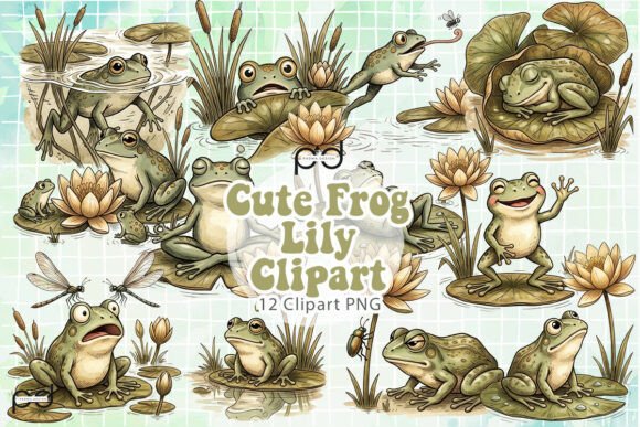 Download Cute Frog Lily Clipart Graphics - Cute Collection