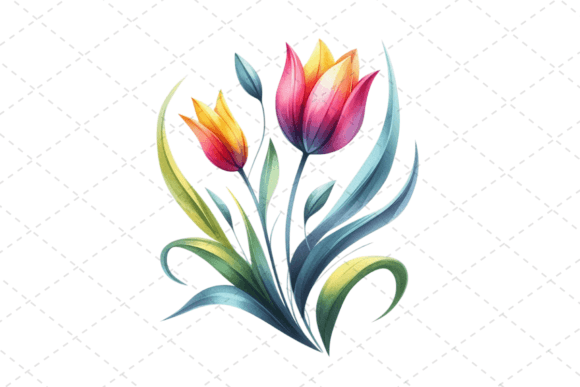 Download Tulip Watercolor Clipart - Spring Bloom - Spring bloom Collection