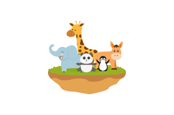 Download Cute Jungle Animals in Cartoon Style - Cute Collection