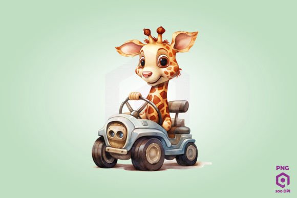 Download Cute Giraffe Driving a Car Clipart - Cute Collection