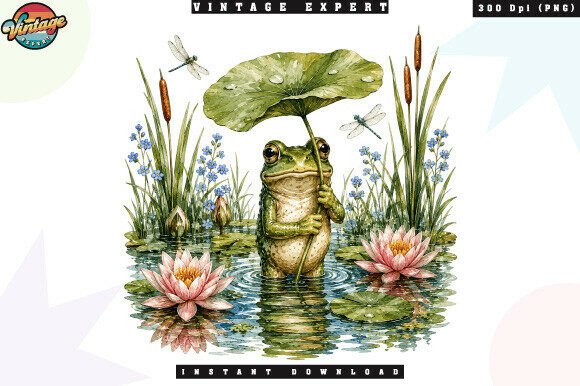 Download Cute Frog with Lily Pad Umbrella PNG - Cute Collection