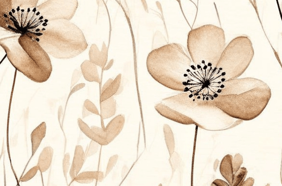 Download Neutral Boho Floral Watercolor Pattern - Boho floral watercolor Collection