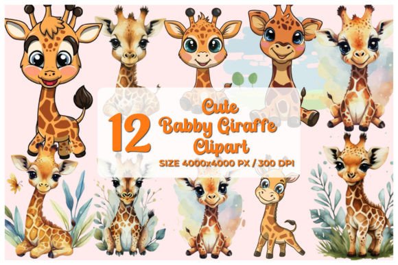Download Watercolor Cute Giraffe Clipart Bundle - Cute Collection