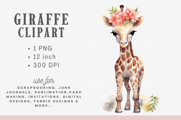 Download Floral Cute Baby Giraffe Watercolor - Cute Collection