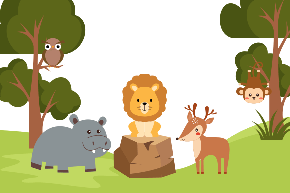 Download Cute Jungle Animals in Cartoon Style - Cute Collection