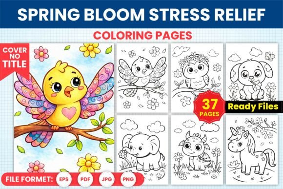 Download Spring Bloom Stress Relief Coloring Page - Spring bloom Collection