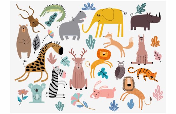 Download Cute Jungle Animals Vector Set - Cute Collection
