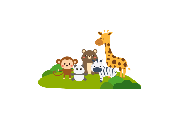 Download Cute Jungle Animals in Cartoon Style - Cute Collection