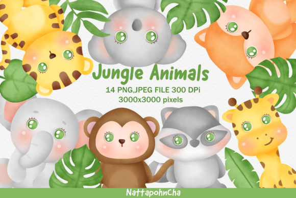 Download Cute Jungle Animals Clipart Bundle. - Cute Collection