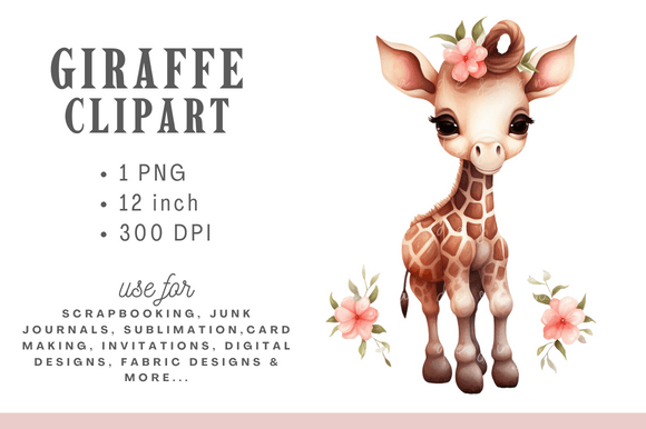 Download Floral Cute Baby Giraffe Watercolor - Cute Collection