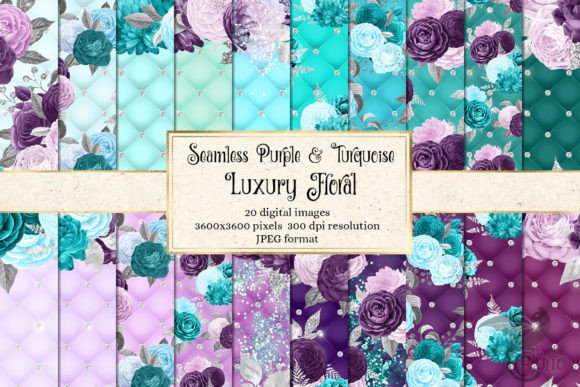 Download Purple and Turquoise Luxury Floral - Premium Resources