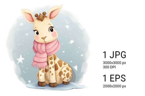 Download Cute Giraffe in Pink Scarf - Cute Collection
