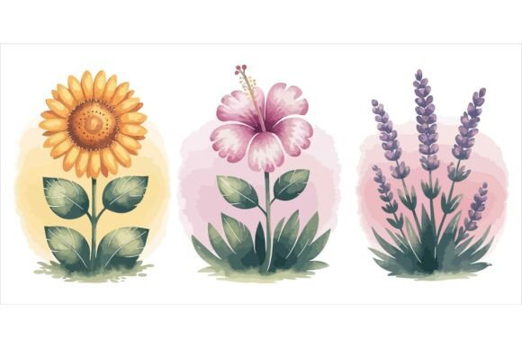 Download Watercolour Flowers Bundle EPS - Watercolour Collection