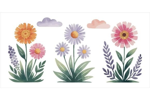 Download Watercolour Flowers Bundle EPS - Watercolour Collection