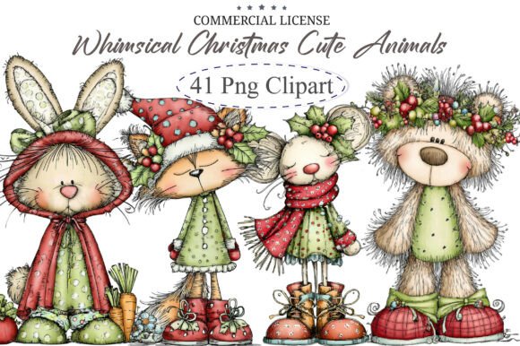 Download Whimsical Christmas Woodland Cute Animal - Cute Collection