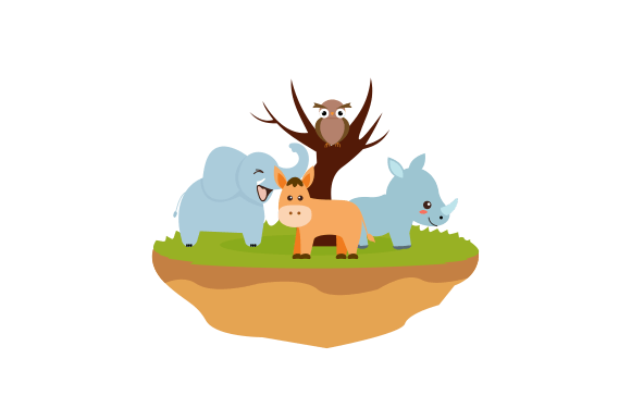 Download Cute Jungle Animals in Cartoon Style - Cute Collection