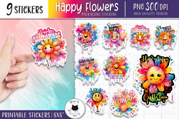 Download Cute Flowers Packaging Sticker Pack - Cute Collection