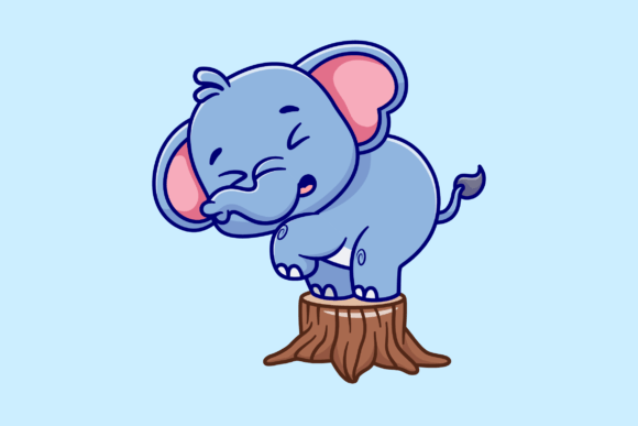 Download Cute Elephant Scare on Tree Cartoon - Cute Collection