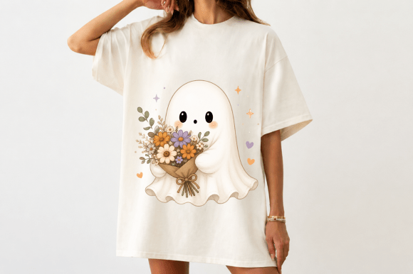 Download Cute Ghost Flower Bouquet PNG - Cute Collection