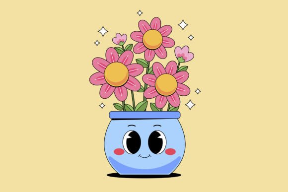 Download Cute Flowers in a Pot Cartoon - Cute Collection