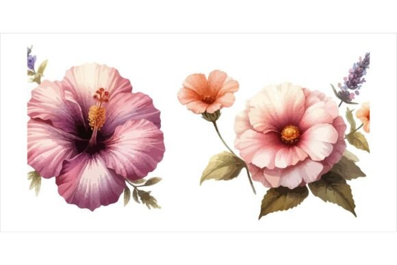 Download Watercolour Flowers Bundle EPS - Watercolour Collection