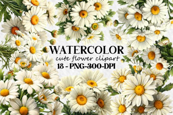 Download Watercolor Cute Flower Clipart Bundle - Cute Collection